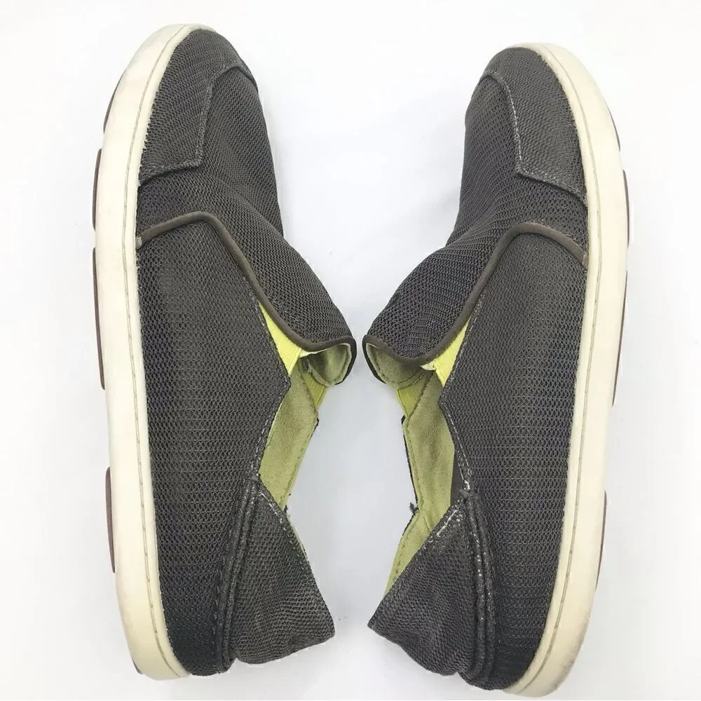 Olukai NOHEA Mesh Men’s Breathable Slip On Brown Green Loafer Boat Shoes